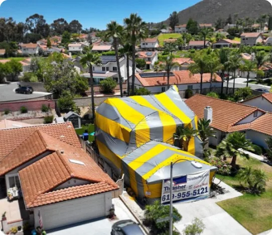 Home tented for termite fumigation